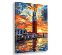 Dipingere con i Numeri Adulti con Telaio, 70x90cm Paesaggio Dipingere con i Numeri Adulti Bambini, DIY Venezia Pittura Acrilica con Vernici e Pennelli per Principianti, per Decorazioni Casa, X-88