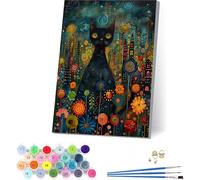 Dipingere con i Numeri Adulti con Telaio Gatto, Dipingere con i Numeri Adulti Fiore, DIY Paint by Numbers con 3 Pennelli e Vernice Acrilica, per Decorazioni Casa, Regalo Donna 100x130cm 5-8194