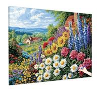 Dipingere con I Numeri Adulti con Telaio Paint by Numbers Fiori Tela da Dipingere con Numeri Natura Kit, Fai Da Te Paint by Numbers Hobby Creativi Adulti Kit Regalo Donna Decor Parete 40x30cm P-58