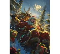 Dipingere con i Numeri Adulti con Telaio, Paint by Numbers Natale cervi Quadri da Dipingere Numerati Bambini, Pittura a Mano Fai da te, con Vernici e Pennelli, Decorazioni Casa Regalo 80x110cm J8-247