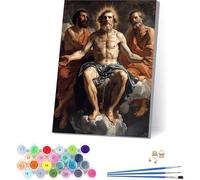 Dipingere con i Numeri Adulti con Telaio Uomo, Dipingere con i Numeri Adulti Dio, DIY Paint by Numbers con 3 Pennelli e Vernice Acrilica, per Decorazione della Casa, Regalo Donna 40x50cm T-4495