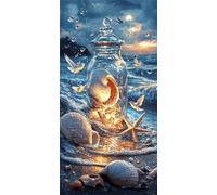 Dipingere con i Numeri Adulti Conchiglie, Paint by Numbers Il paesaggio sul mare, Passatempo per Adulti, Number Artist Cheerful Painting, Regalo di Compleanno di Natale (100x200cm Senza Telaio) O-8