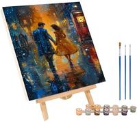 Dipingere con i Numeri Adulti Coppie, Fai Da Te Paint by Numbers Astratto, Dipingere con i Numeri Con Vernici e Pennelli, Hobby Creativi Adulti, Decorazione Casa, Regalo Donna 20x30cm 8-5682