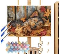 Dipingere con i Numeri Adulti Cuccioli, 50x70 cm, DIY Colorare Paint by Numbers Hobby Creativi Adulti Malen Nach Zahlen Animali, Quadri da Dipingere Numerati Su Tela per Decorazione Casa Regalo, R1075