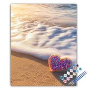 Dipingere con i Numeri Adulti Cuore, Dipingere con i Numeri Oceano, Kit di Pittura Acrilica Hobby Creativi Adulti Fai da Te con Vernici e Pennelli per Decorazioni Casa 60x80cm Senza Cornice IZ-1205