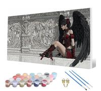 Dipingere con i Numeri Adulti, Dipingere con i Numeri Angelo Paint by Numbers Donna Kit Pittura Adulti con 3 Pennelli e Colori Acrilici per Decorazioni Parete, Regalo Donna 60x120cm -hcw2507IO33P