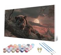 Dipingere con i Numeri Adulti, Dipingere con i Numeri Leopardo Paint by Numbers Luna Kit Pittura Adulti con 3 Pennelli e Colori Acrilici per Decorazioni Parete, Regalo Donna 100 x 200 cm -hcw2507ET