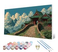Dipingere con i Numeri Adulti, Dipingere con i Numeri Paesaggio Paint by Numbers Nuvola Kit Pittura Adulti con 3 Pennelli e Colori Acrilici per Decorazioni Parete, Regalo Donna 100x200cm -hcw2507MY