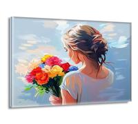 Dipingere con i Numeri Adulti Donna Fiori, Kit Paint by Numbers con Pennelli, Fai da Te Hobby Creativi Adulti, Dipingere con i Numeri senza Telaio per Principianti, Decorazioni Casa 100x150cm L-g-89