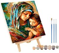 Dipingere con i Numeri Adulti Donna, Paint by Numbers Kits Amore Materno, DIY Hobby Creativi Adulti, Dipingere con i Numeri con Vernici e Pennelli, per Decorazioni Casa Regalo 40x50 cm 6-6554