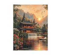 Dipingere con i Numeri Adulti Edifici antichi Fai da te Hobby Creativi Adulti con Colore Tele per Dipingere Paesaggio 60x80cm 36 Colori Acrilici e Pennello Pittura, Quadri Moderni Soggiorno 2YH-9340