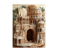 Dipingere con i Numeri Adulti Edifici antichi Fai da te Hobby Creativi Adulti con Colore Tele per Dipingere Paesaggio 60x80 cm 36 Colori Acrilici e Pennello Pittura, Quadri Moderni Soggiorno 2YH-8086