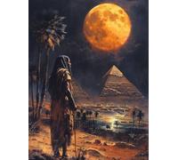 Dipingere con i Numeri Adulti Egitto, DIY Paint by Numbers Piramide, Dipingere con i Numeri con 3 Pennelli e Vernice Acrilica, Hobby Creativi Adulti, Decorazione Casa, Regalo Donna 50x65cm C-5849