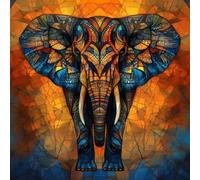 Dipingere con i Numeri Adulti Elefante, Arte Dipingi con i Numeri per Principianti, DIY Painting by Numbers Hobby Creativi Adulti, Pittura con 3 Pennelli e Vernice Acrilica, Decora la Casa, 50X50CM