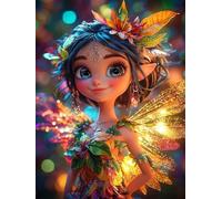 Dipingere con i Numeri Adulti, Elfi Della Foresta, DIY da Dipingere Numerati Set, Acrilico Pittura Pigmento e Pennelli,Regalo Camera da Letto Decorazione da Parete, Senza Cornice 50x70cm WM6L-658