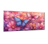 Dipingere con i Numeri Adulti Farfalla DIY Paint by Numbers Fiore Quadri da Dipingere Numerati con 3 Pennelli e Colori Acrilici, Hobby Creativi Adulti, Idee Regalo Bambini Donna, 20x40cm w0-250