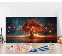 Dipingere Con I Numeri Adulti Farfallsa Dipingere Con I Numeri Albero Della Vita Pittura Con I Numeri, Fai Da Te Kit Pittura Adulti Couleur Paintings Kits, Decora la Casa Senza Cornice 60x120cm 0-1K31