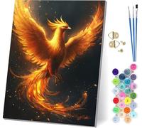 Dipingere con i Numeri Adulti Fenice, Paint by Numbers Uccelli, Dipingere con i Numeri Kits con 3 Pennelli e Pigmento Acrilico, Fai-da-Te Hobby Creativi Adulti, per Decorazioni Casa 30x40cm O-9289