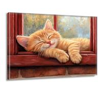 Dipingere con i Numeri Adulti Finestra Gatto, Kit Paint by Numbers con Pennelli, Fai da Te Hobby Creativi Adulti, Dipingere con i Numeri senza Telaio per Bambina, Decorazioni Casa 100x150cm L-g-161