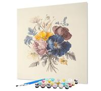 Dipingere Con i Numeri Adulti Fiore Dipingere Con i Numeri Pianta Paint by Numbers, Kit Pittura Adulti Principianti Con Colori Acrilici e Pennelli Adatto Decora La Casa 30x40cm/12x16inch (Model-1231)