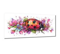 Dipingere con i Numeri Adulti Fiore DIY Paint by Numbers Coccinella Quadri da Dipingere Numerati con 3 Pennelli e Colori Acrilici, Hobby Creativi Adulti, Idee Regalo Bambini Donna, 20x40cm w0-319