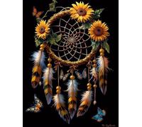 Dipingere con i Numeri Adulti Fiore, Kit di Pittura a Olio su Tela Fai-da-Te con Pennelli Pittura a Pigmento Acrilico Disegno, Cacciatore di sogni Dipingere con i Numeri Bambini Regalo 70x100cm O-5357