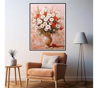 Dipingere con i Numeri Adulti Fiore Paint by Numbers Margherita Kit Pittura Adulti, Dipingere con i Numeri Bambini Fai Da Te Kit Pittura Olio con Acrilici e Pennelli, Decorazioni Casa 40x60cm 2y-493