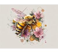 Dipingere con i Numeri Adulti Fiori api, Paint by Numbers Kit di Pittura acrilica Fai-da-Te per Bambini Principianti Facile su Tela, Con Vernici e Pennelli Decora la casa 80x100cm Senza Cornice G365