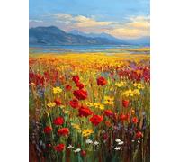 Dipingere con i Numeri Adulti Fiori Bellezza, Paint by Numbers Kit di Pittura acrilica Fai-da-Te per Bambini Principianti Facile su Tela, Con Vernici e Pennelli Decora 40x60cm Senza Cornice G361