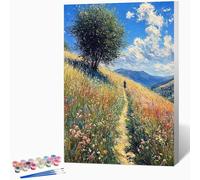 Dipingere con i Numeri Adulti Fiori Paint by Numbers fai da te Creativo Adulti, Quadri da Dipingere Numerati Albero con 3 Pennelli e Vernice Acrilica, Idee Regalo, Decorazioni Casa 40x50cm -WX25104H