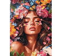 Dipingere con i Numeri Adulti Fiori Paint by Numbers Farfalla Kit Hobby Creativi Adulti Quadri da Dipingere Numerati Colorare con i Numeri Painting by Numbers per Regalo Donna Decor 40x50cm H-92