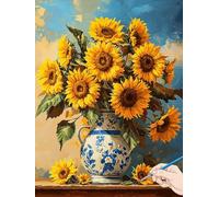 Dipingere con i Numeri Adulti Fiori Paint by Numbers Quadro da Dipingere con i Numeri Bambini Retrò Painting by Numbers Hobby Creativi Adulti Tela da Dipinti con Numerati Kit Regalo Donna 40x50cm G-68