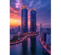 Dipingere con i Numeri Adulti Fiume, DIY Paint by Numbers Architettura, Dipingere con i Numeri con 3 Pennelli e Vernice Acrilica, Hobby Creativi Adulti, Decorazione Casa, Regalo Donna 50x65cm 5-1342