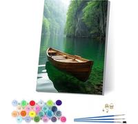 Dipingere con i Numeri Adulti Fiume, DIY Paint by Numbers Paesaggio, Dipingere con i Numeri con Vernici e Pennelli, Hobby Creativi Adulti, Number Artist, Decorazione Casa, Regalo Donna 70x95cm S-3040