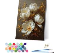 Dipingere con i Numeri Adulti Flower, DIY Paint by Numbers Pianta, Dipingere con i Numeri con Vernici e Pennelli, Hobby Creativi Adulti, Number Artist, Decorazione Casa, Regalo Donna 50x65cm S-6479