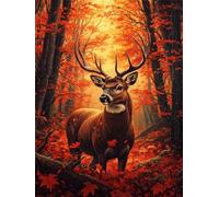 Dipingere con i Numeri Adulti Foresta Cervo Animali 40x50 cm, Kit Pittura Adulti Fai-da-Te per Principianti, Paint by Numbers con Pennelli e Colori Acrilici, Decora la casa (senza cornice) -YH687