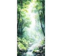 Dipingere con i Numeri Adulti foresta, Paint by Numbers fiume, Passatempo per Adulti, Number Artist Cheerful Painting, Tela Senza Rughe, Regalo di Compleanno di Natale (30x60cm Senza Telaio) O-592