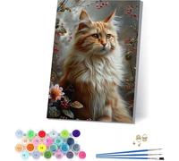 Dipingere con i Numeri Adulti Gatto, DIY Paint by Numbers Animale, Dipingere con i Numeri con Vernici e Pennelli, Hobby Creativi Adulti, Number Artist, Decorazione Casa, Regalo Donna 100x130cm S-3923