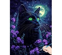 Dipingere con i Numeri Adulti Gatto Paint by Numbers Fiori Kit Hobby Creativi Adulti Quadri da Dipingere Numerati Colorare con i Numeri Painting by Numbers Regalo Donna Decor Parete 40x50cm I-83