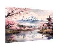 Dipingere con i Numeri Adulti Giappone Paint by Numbers Monte Fuji Quadri da Dipingere Numerati 50x70cm, Pittura con i Numeri con 3 Pennelli+Acrilici+Immagine di Riferimento+Tela Prestampata,Model-452