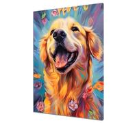 Dipingere con i Numeri Adulti, Golden Retriever Kit di Paint by Numbers per Principianti, Cane Kit di Dipingere con i Numeri con Pennelli Pigmento Acrilico Disegno Pittura, Senza Cornice 40x50cm A-8