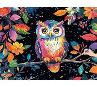 Dipingere con i Numeri Adulti Gufo Paint by Numbers Quadri da Dipingere Numerati Foglia Colorare con i Numeri Hobby Creativi Adulti Painting by Numbers per Natale Decorazioni Regalo Donna 80x60cm S-87