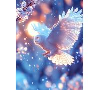 Dipingere con i Numeri Adulti Gufo Quadri da Dipingere Numerati Animali Paint by Numbers Kit Adults Fai Da Te con 3 Pennelli e Vernice Acrilica, Decorazioni Casa, Regalo Donna 50x70cm, Model 1111