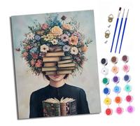 Dipingere con i numeri, adulti - iniziatore - Tela senza pieghe - Pennello per ragazze e pittura acrilica - Diy a mano - Kit adatto come regalo 40 x 50 cm