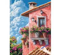 Dipingere con I Numeri Adulti Italia Paint by Numbers Quadri da Dipingere Numerati Paesaggio, Hobby Creativi Adulti Cheerful Painting Colorare con I Numeri Regalo Donna Decor Autunnali 30x40cm H-34
