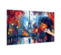 Dipingere con i Numeri Adulti, Kit di Paint by Numbers Parigi per Adulti Principianti, Autunno Dipingere con i Numeri Bambini con Pennelli Pigmento Acrilico, Regalo Donna (Senza Cornice) 180x80cm Q-26