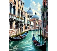 Dipingere con i Numeri Adulti, Kit Pittura Bambini Principiant, Paint by Numbers DIY Olio La pittura di Numeri Regalo Bambina, con Colori Acrilici e 3 spazzole, 45x60cm Venezia città d'acqua s-5349