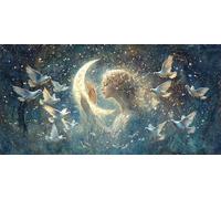 Dipingere con i Numeri Adulti, La dea colomba bianca Pittura a Olio Kit Paint by Numbers, fai da te Quadri da Dipingere Numerat, Pittura Adulti Decora la Casa Regali 60x30cm (Senza Cornice) M-23