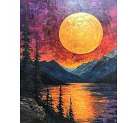 Dipingere con i Numeri Adulti Lago Quadri da Dipingere Numerati DIY Paint by Numbers, Kit per Tela Antipiega con Cornice 60x90cm Hobby Creativi Adulti, Idee Regalo Decorazioni Casa, Paesaggio yt-29