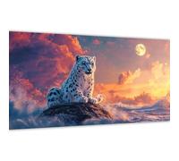 Dipingere con i Numeri Adulti Leopardo, Dipingere con i Numeri Lago Paint by Numbers DIY Kit con Tela Acrilica Vernici e Pennelli, Donna Hobby Creativi, Decorazioni Casa 90x180cm Senza Cornice Y#A6